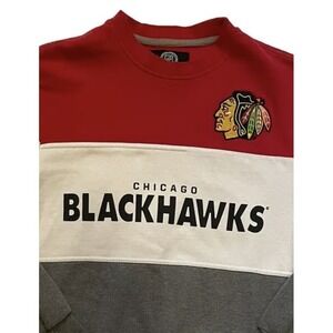 Chicago Blackhawks NHL Sweatshirt GIII By Carl‎ Banks Sz M Red Gray  Color Block